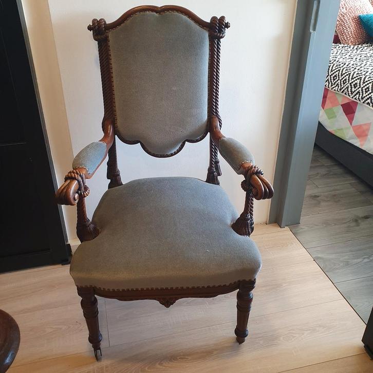 Schitterende antieke Horrix fauteuil., Antiek en Kunst, Antiek | Meubels | Stoelen en Banken, Ophalen