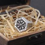 Viking Rune Stalen Ring Voor Heren, Sieraden, Tassen en Uiterlijk, Ringen, 18 tot 19, Heer, Nieuw, Zilver