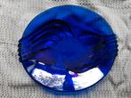 Blauw glazen schaal, Antiek en Kunst, Antiek | Glas en Kristal, Ophalen of Verzenden