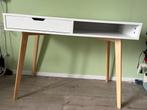 Jysk bureau Tamholt 50x100 cm wit met houten pootjes, Huis en Inrichting, Bureaus, Ophalen, Zo goed als nieuw, Bureau