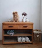 Art Deco dressoirtje wandmeubel jaren 30, Huis en Inrichting, Kasten | Dressoirs, Gebruikt, Eikenhout, Met lade(s), Art Deco