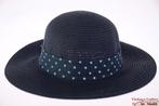 dames Zomerhoed Hawkins blauw met polkadot band 53-57 nieuw, Hoed, Hawkins, Nieuw, One size fits all