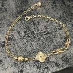 14k gouden armband klavervier, Ophalen of Verzenden, Gebruikt