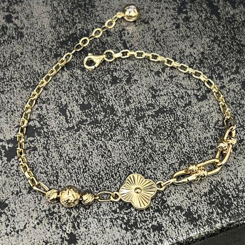 14k gouden armband klavervier, Sieraden, Tassen en Uiterlijk, Armbanden, Gebruikt, Ophalen of Verzenden