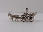 Zilveren miniatuur Bokkenwagen                          Z130, Antiek en Kunst, Ophalen of Verzenden, Zilver