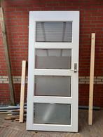 Houten witte opdekdeur 88 breed Nieuwegein, Ophalen, 80 tot 100 cm, Binnendeur, 200 tot 215 cm