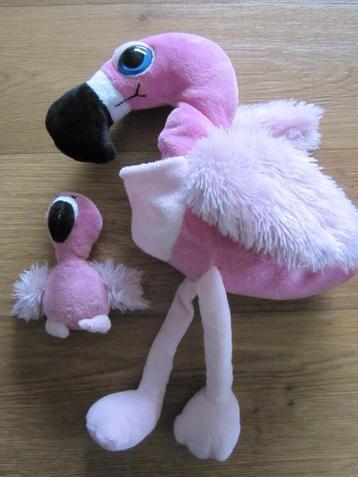Ty Beany Bo flamingo knuffel met jong in buidel 38 x 25 cm beschikbaar voor biedingen