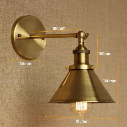 Twee gloednieuwe vintage metalen wandlampen, Huis en Inrichting, Lampen | Wandlampen, Zo goed als nieuw, Metaal, Ophalen