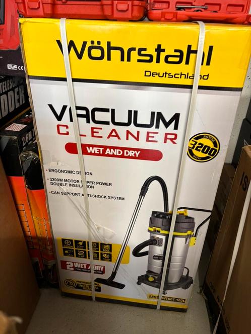Wöhrstahl 3200w Vacuum cleaner wet and dry Nieuw in de doos, Doe-het-zelf en Verbouw, Reinigingsmachines, Nieuw, Waterstofzuiger