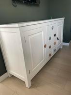 Wit teakhouten dressoir (of commode) met HK Living knoppen, Huis en Inrichting, Kasten | Buffetkasten, Ophalen, 150 tot 200 cm