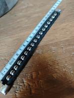 Buddha to Buddha armband zilver met zwart leer, Ophalen of Verzenden, Gebruikt, Zwart, Leer