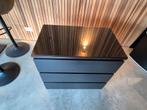 Ikea Ladekast Zwart met Glasplaat - 80x48x78 cm, Ophalen, Gebruikt, 50 tot 100 cm, Glas