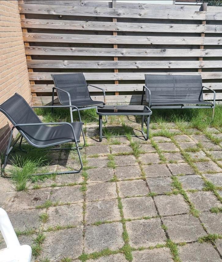 4-delige tuinset, comfortabel en stijlvol, gebruikt, Tuin en Terras, Tuinsets en Loungesets, Gebruikt, Overige materialen, Ophalen