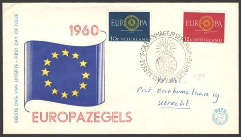 Nederland FDC E45 Met Adres, Europazegels 1960, Postzegels en Munten, Postzegels | Eerstedagenveloppen, Beschreven, Nederland