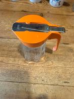 Vintage suikerstrooier van glas met oranje deksel Stoha, Ophalen of Verzenden, Huis en Inrichting
