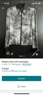 Western showblouse zwart/grijs, Ophalen of Verzenden, Zo goed als nieuw, Western, Dames