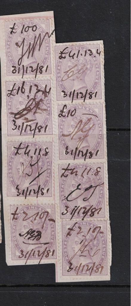 Sg 171 8x met penvernietiging, Postzegels en Munten, Postzegels | Europa | UK, Gestempeld, Ophalen of Verzenden