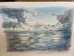 Aquarel Noorwegen 52 x 36, Antiek en Kunst, Kunst | Schilderijen | Abstract, Ophalen