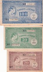 STAATSBANK 100 -50 - 20 FRANK 12 -03 - 36, Postzegels en Munten, Bankbiljetten | België, Ophalen of Verzenden