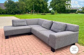 GRATIS LEVERING HEEL NL Moderne Grijs Stoffen Hoekbank beschikbaar voor biedingen