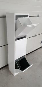 NIEUW Smalle hoge afvalkast wit afvalscheiding 3 emmers #197, Nieuw, 40 liter of meer, Ophalen of Verzenden, Metaal