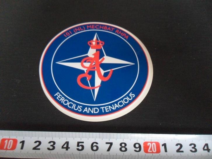 sticker leger landmacht 101 mechbat rhpa ferocius tenacious*, Verzamelen, Stickers, Zo goed als nieuw, Ophalen