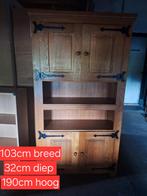 Mooie Eiken Wandkast met deuren en planken, 100 tot 150 cm, Eikenhout, Ophalen of Verzenden, Landelijk