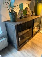 Houten dressoir met stalen deuren, Ophalen, Zo goed als nieuw, 25 tot 50 cm
