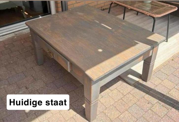 €10!!!!  Oude Grenen Tafel - SWIPE FOTO’S  en beschrijving, Huis en Inrichting, Tafels | Salontafels, Gebruikt, 50 tot 75 cm, 50 tot 100 cm