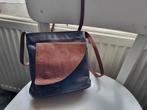 Kleine leren schoudertas, Borse in Pelle, blauw/bruin, Ophalen of Verzenden, Zo goed als nieuw, Blauw, Schoudertasje