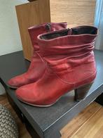 Rood leren enkellaars mt 41, Ophalen of Verzenden, Zo goed als nieuw, Rood