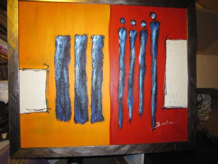 Modern Kleurig schilderij, Antiek en Kunst, Kunst | Schilderijen | Modern, Ophalen