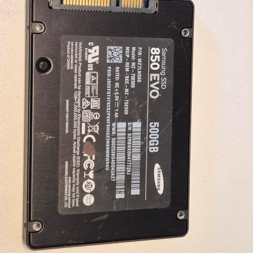 Samsung 850 EVO 500GB SSD 2,5" Sata, Computers en Software, Harde schijven, Gebruikt, Laptop, Intern, SSD, SATA, Verzenden