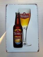 Texels Bier Emaille Reclamebord goudkoppe metaal 30 bij 20, Ophalen of Verzenden, Gebruikt