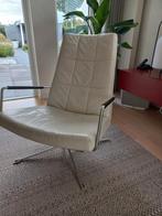 Mooie leren Harvink fauteuil kleur off White, Huis en Inrichting, Fauteuils, Ophalen, Zo goed als nieuw, 75 tot 100 cm, 50 tot 75 cm