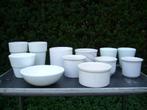 Witte bloempotten 10 stuks, Tuin en Terras, Rond, Aardewerk, Tuin, Ophalen of Verzenden