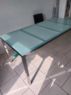 Eetkamertafel met glasplaat, Huis en Inrichting, Tafels | Eettafels, Ophalen of Verzenden, Vijf personen of meer, Rechthoekig