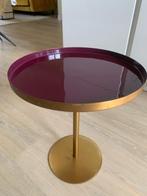 Bijzettafel paars (aubergine)-goud, Minder dan 55 cm, Gebruikt, Metaal of Aluminium, Rond