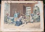 Zeer oude schoolplaat  " de kaasbereiding"  rond 1920, Ophalen of Verzenden, Geschiedenis