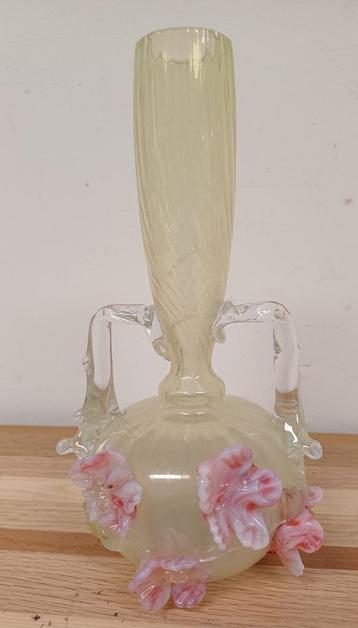 Uranium glass flower Vase Victorian