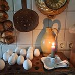 Brocante oude wit emaille blaker vierkant *Etage3*, Gebruikt, ., Ophalen of Verzenden, .