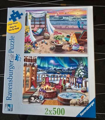 2 Ravensburger puzzels 500 stukjes beschikbaar voor biedingen