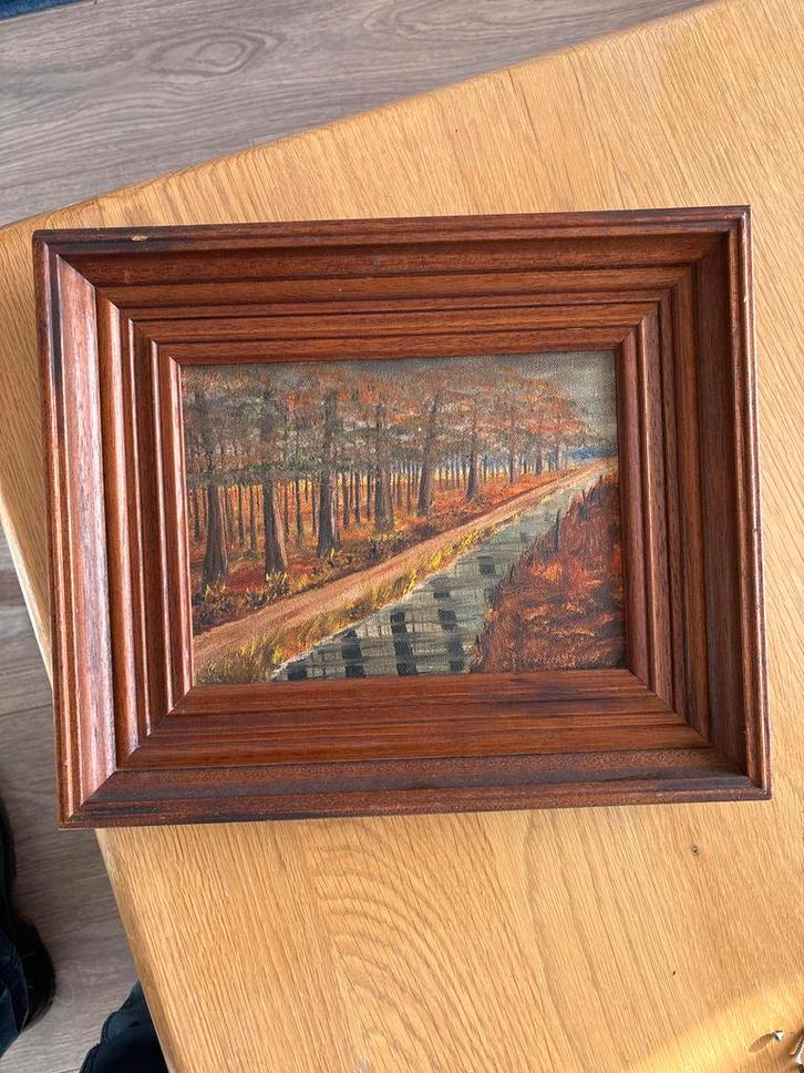 Schilderij: Boslandschap met Weg, Antiek en Kunst, Kunst | Schilderijen | Klassiek, Ophalen