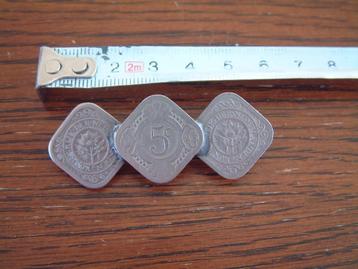 antieke broche met 3 vierkant 5 ct., o.a. uit 1923 /1940 beschikbaar voor biedingen