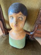 Antiek kartonnen marotte hoofd 1920s Roaring Twenties, Ophalen