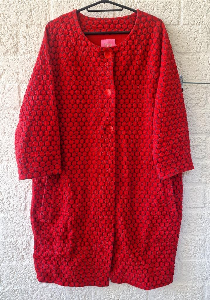 Rode structuurjas van Kyra & Ko – maat XL, Kleding | Heren, Jassen | Winter, Maat 56/58 (XL), Rood, Ophalen of Verzenden