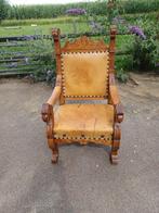 stoel met leeuwenkop en adelaar aan poten, leren bekleding, Antiek en Kunst, Antiek | Meubels | Stoelen en Banken, Ophalen