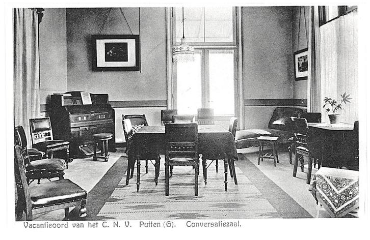 970550 Putten Gld jr 30 41 Vacantieoord CNV Conversatiezaal, Verzamelen, Ansichtkaarten | Nederland, Ongelopen, Gelderland, 1940 tot 1960