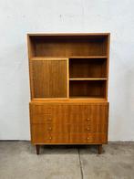 Vintage Highboard, wandkast met Ladekast,  Wk Möbel, 1960's, Ophalen, Gebruikt, Met deur(en), Glas