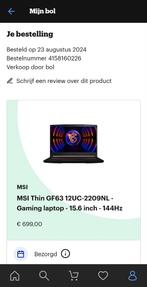 MSI Thin GF63 Gaming Laptop 15,6" 144hz, Computers en Software, Windows Laptops, Ophalen, Gebruikt, MSI, 512 GB